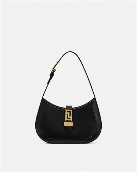 Greca Goddess Small Hobo Bag Black,Gold 